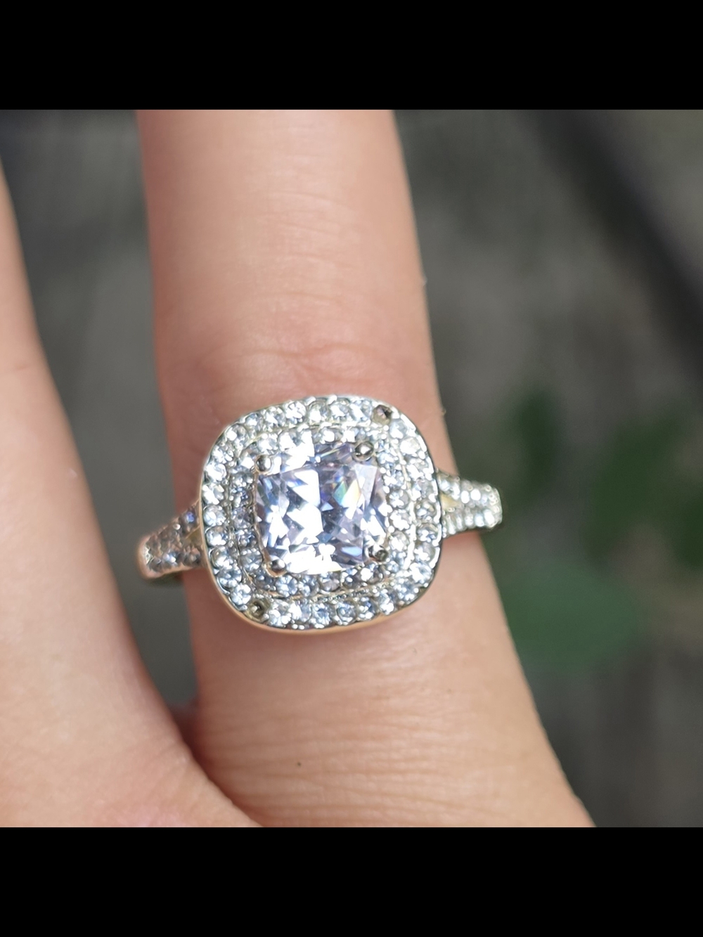 Charter Club Silver-Plated Cubic Zirconia Halo Ring - Size 6 J4